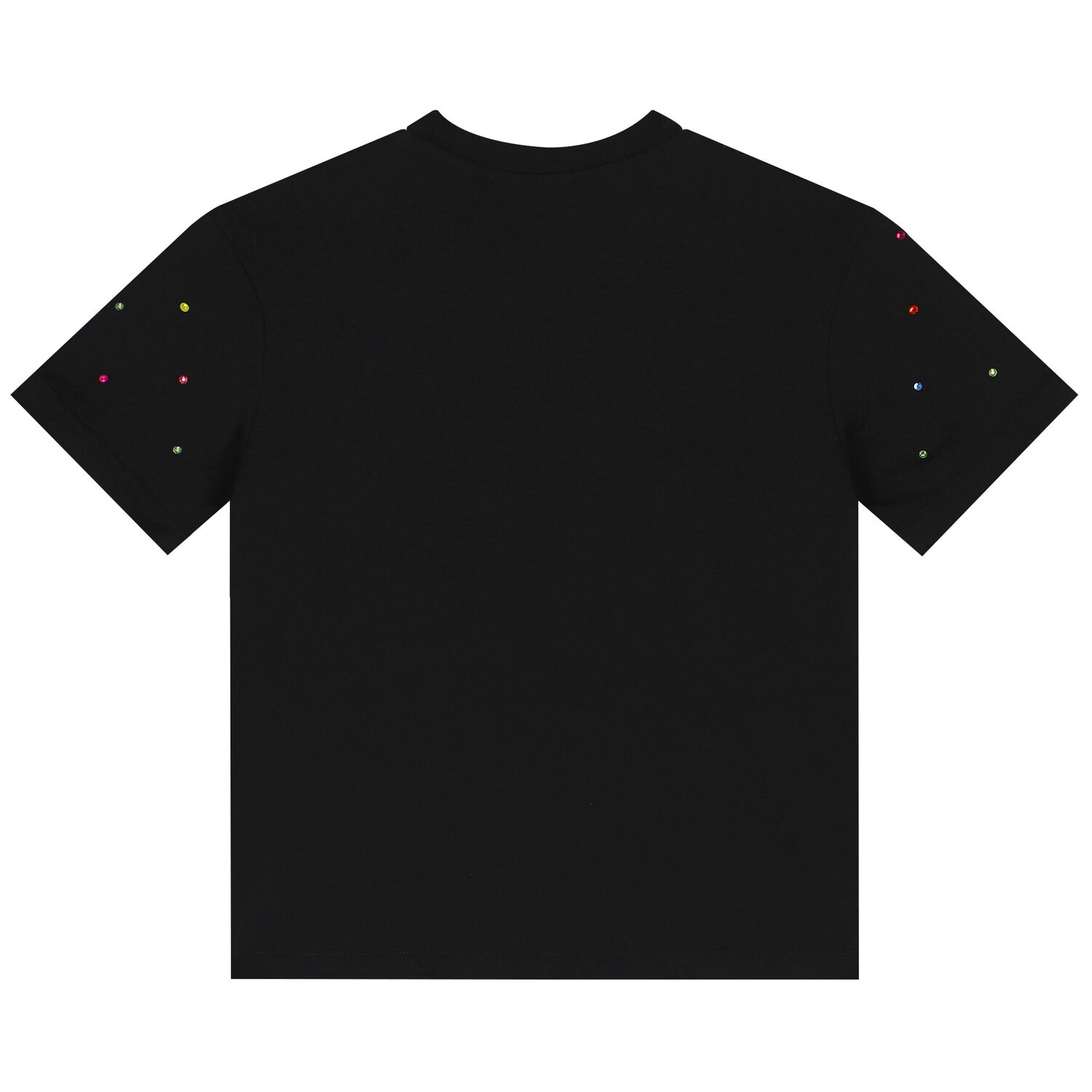 Girls Black Logo Embellished T-Shirt, 1, hi-res