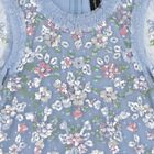 Girls Blue Floral Tulle & Sequin Dress, 1, hi-res