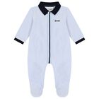 Baby Boys Blue Logo Babygrow, 2, hi-res