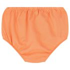 Baby Girls Orange Cotton Polo Dress, 1, hi-res