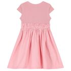 Girls Pink Ribbed Dress, 2, hi-res