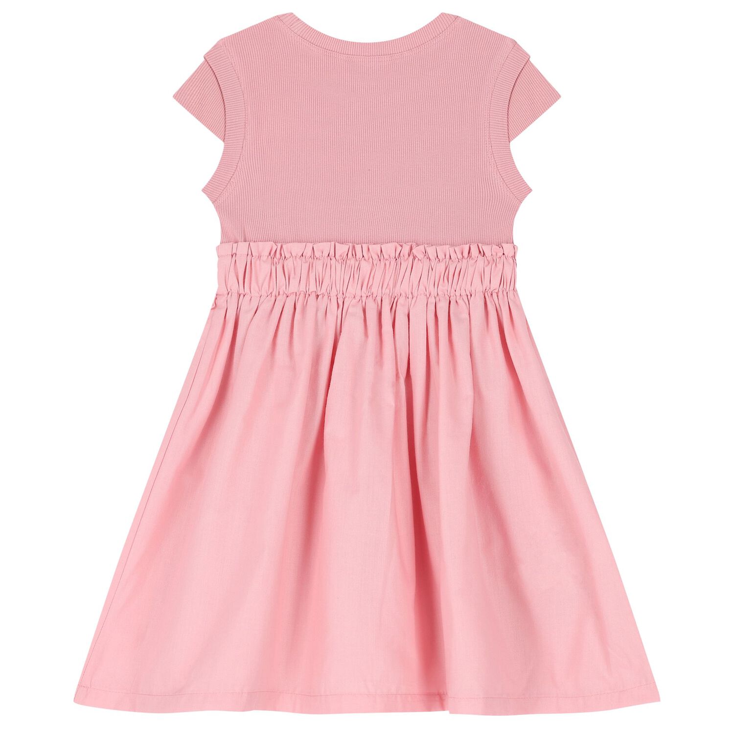 Girls Pink Ribbed Dress, 2, hi-res