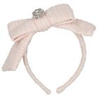 Girls Pink Chiffon Bow Headband, 1, hi-res
