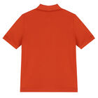تيشيرت بولو أولاد بالشعار باللون البرتقالى, 1, hi-res