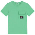 Boys Green Logo T-Shirt, 1, hi-res