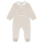 White & Beige Logo Babygrow ( 2-Pack ), 1, hi-res