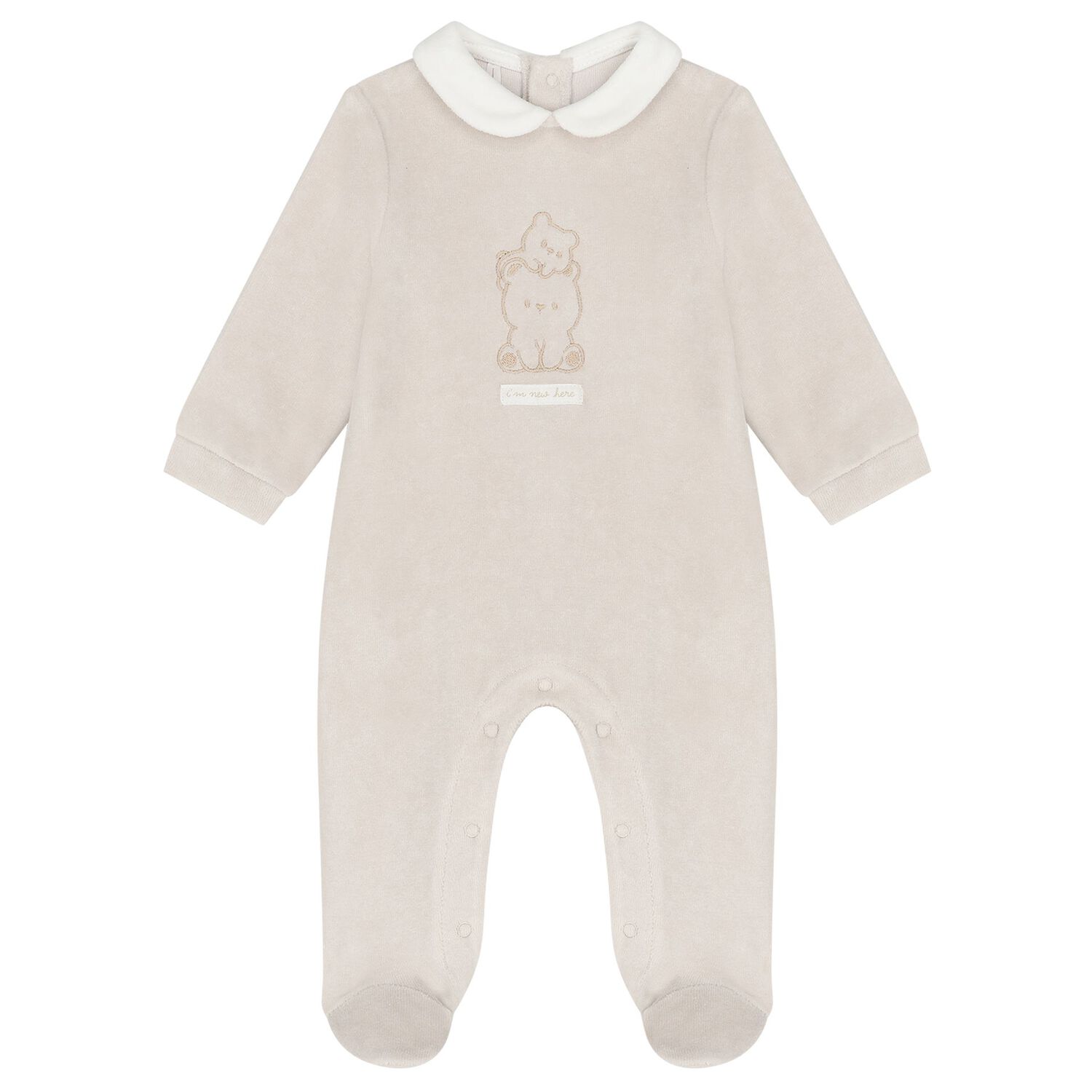 White & Beige Logo Babygrow ( 2-Pack ), 1, hi-res