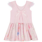 فستان بنات بطبعة الزهور باللون الوردي, 1, hi-res