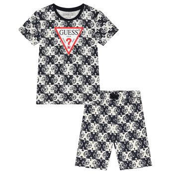 Boys Navy Blue & Ivory Logo T-Shirt