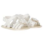 Baby Girls Ivory Flower Sandals, 1, hi-res