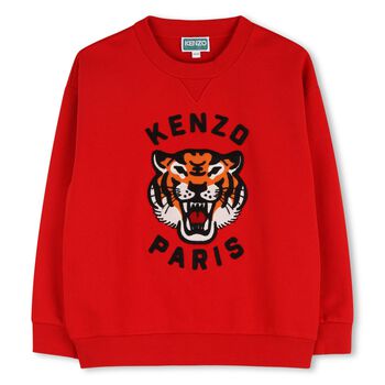 Boys Red Tiger Logo Sweatshirt