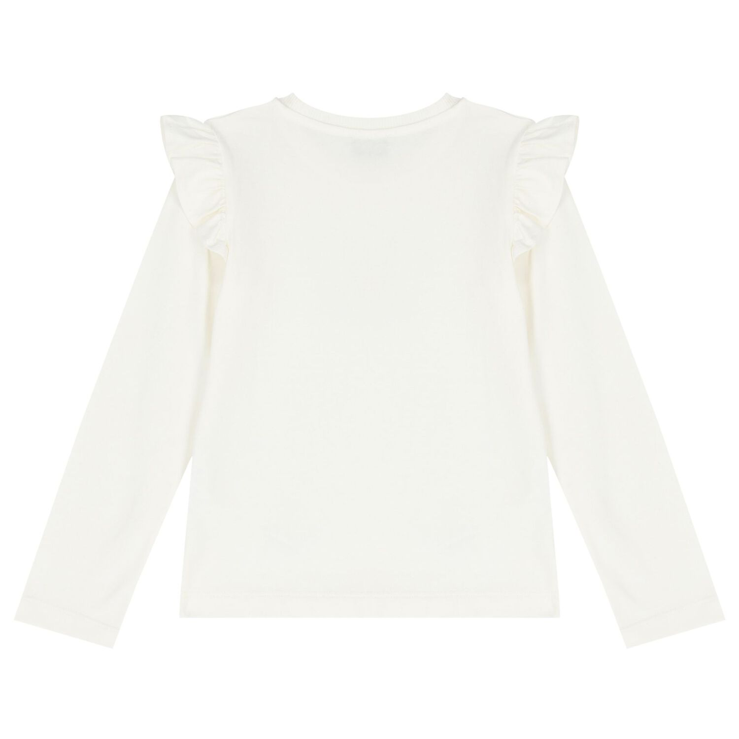 Girls Ivory Teddy Bear Logo Long Sleeve Top, 1, hi-res image number null