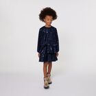 Girls Navy Blue Embellished Sequin Dress, 1, hi-res
