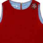 Girls Red Velvet Dress, 1, hi-res