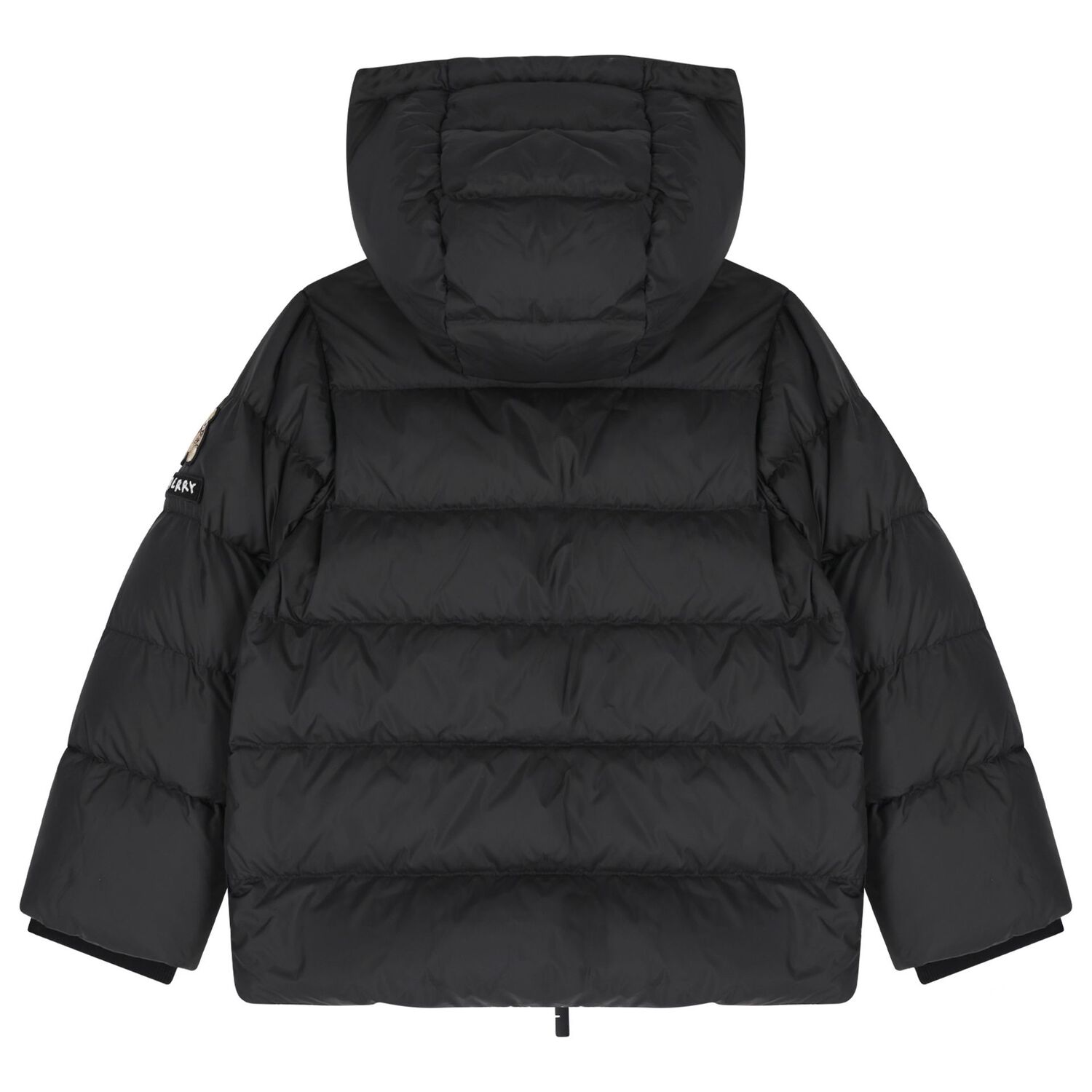 Black Logo Padded Puffer Jacket, 1, hi-res