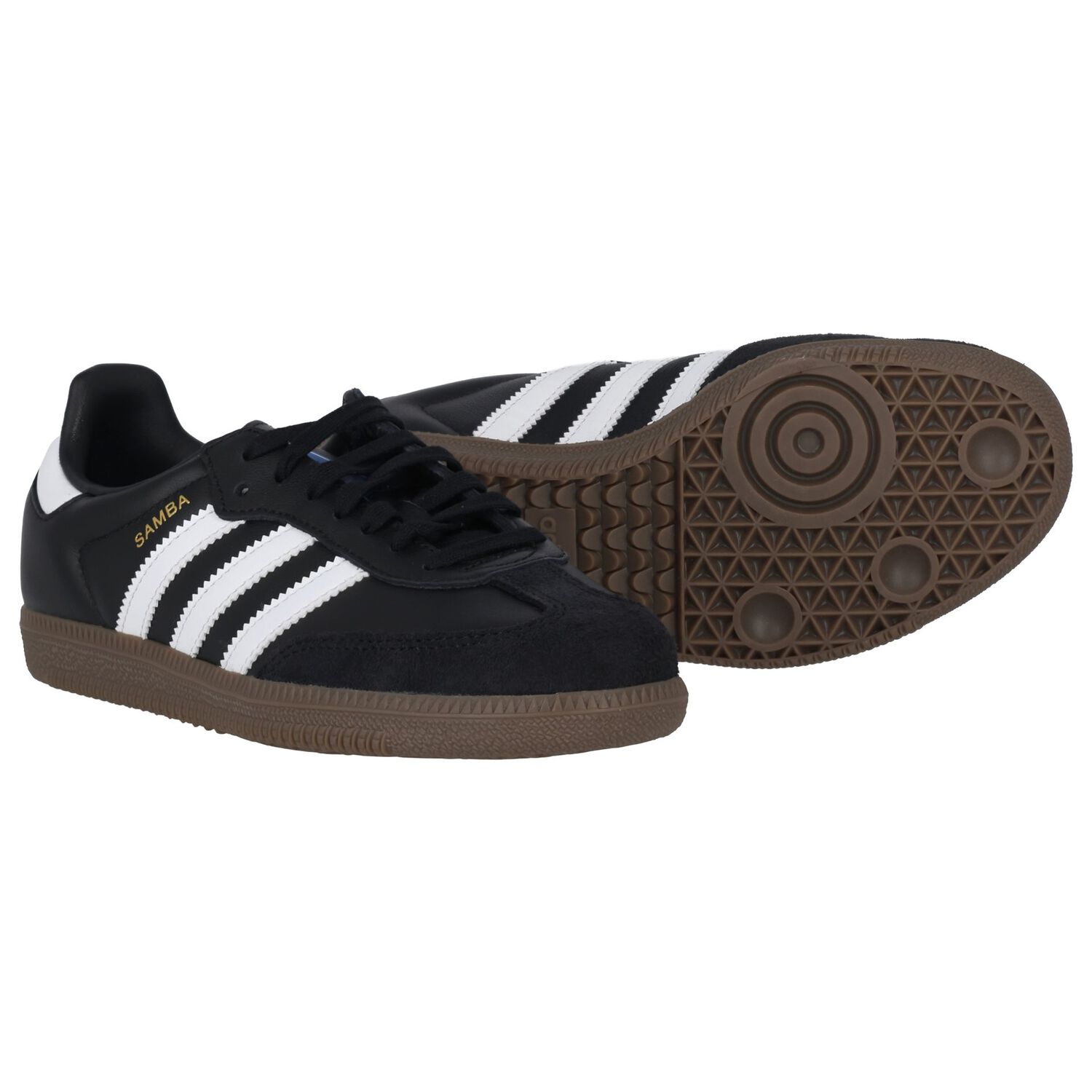 Black Logo Samba Trainers, 1, hi-res
