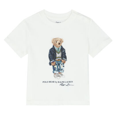 Baby Boys White Bear Logo T-Shirt