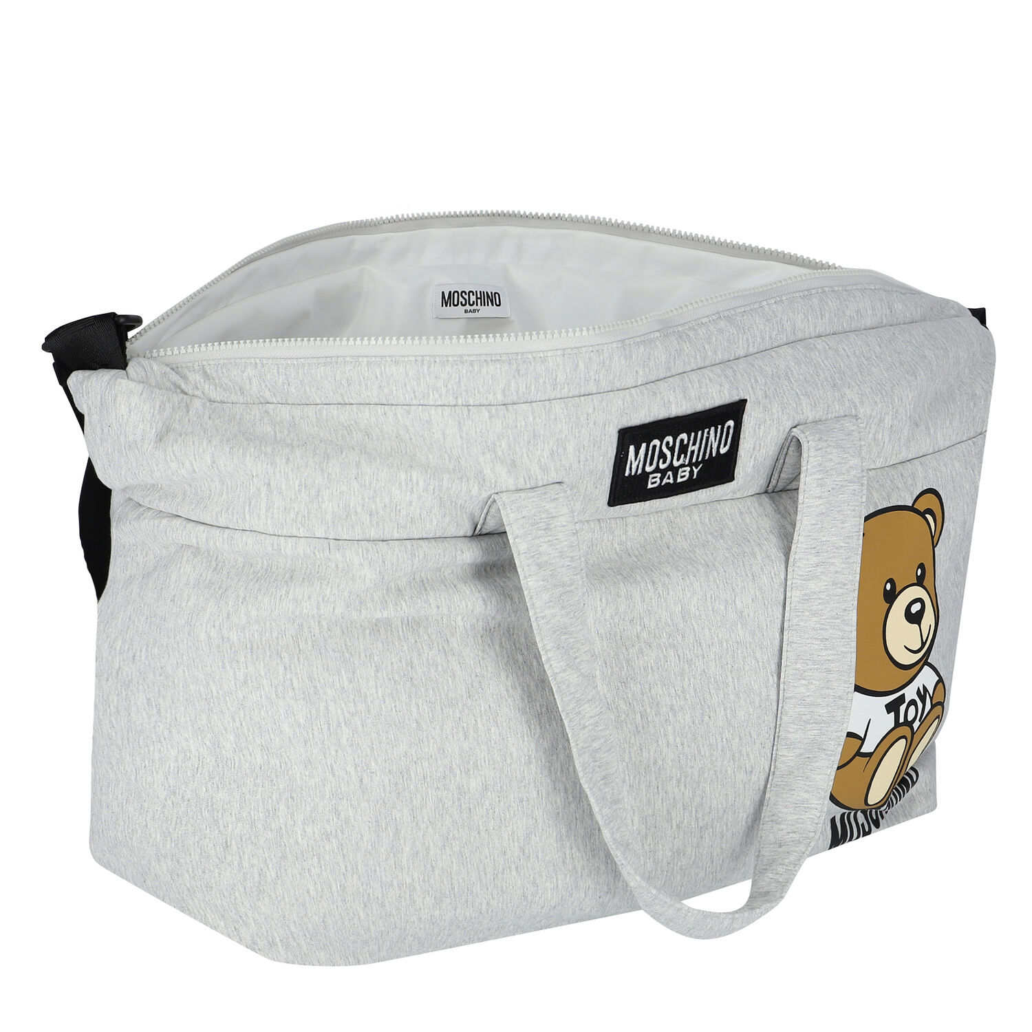 Grey Teddy Bear Logo Baby Changing Bag, 3, hi-res