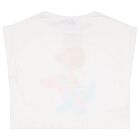 Girls White & Aqua Floral Shorts Set, 2, hi-res