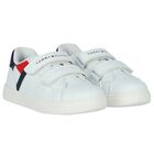 Boys White Logo Trainers, 1, hi-res