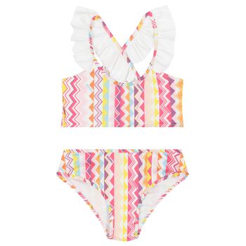 Girls Multi-Coloured Zigzag Bikini