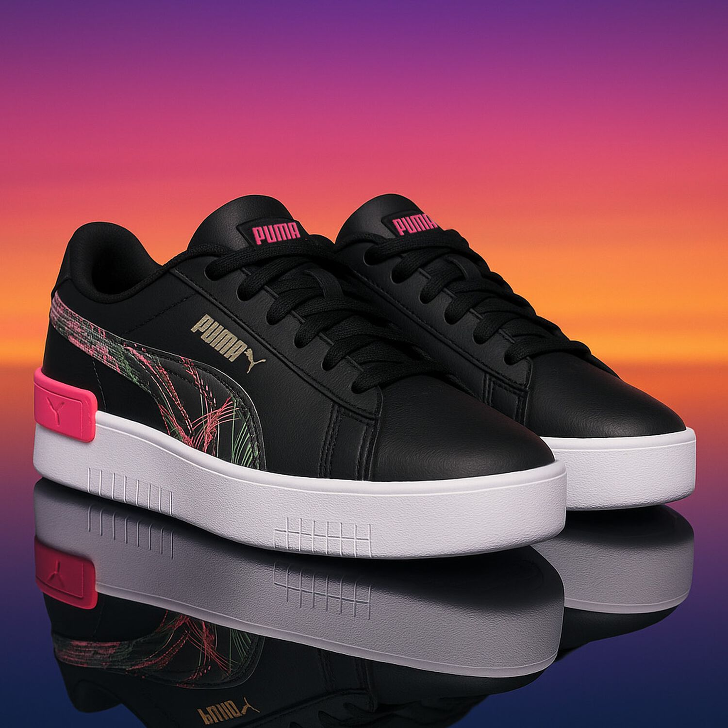 Girls Black Jada Vacay Queen Trainers, 1, hi-res