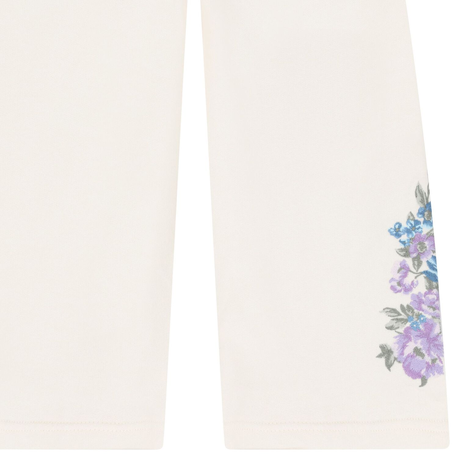 Girls Ivory Floral Logo Joggers, 1, hi-res