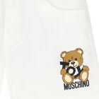 Younger Boys White Teddy Bear Logo Shorts, 1, hi-res