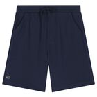 Boys White & Navy Blue Shorts Set, 1, hi-res