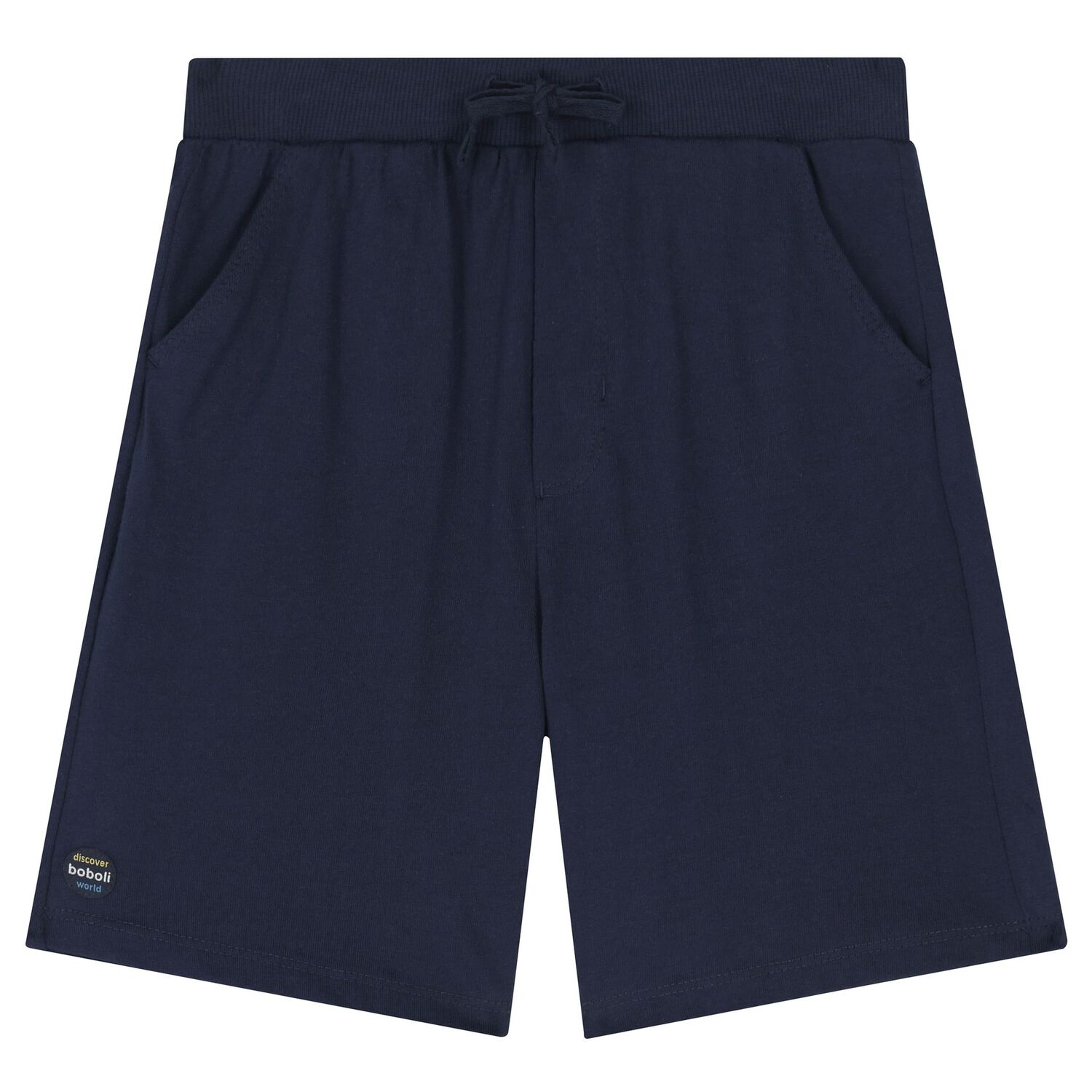 Boys White & Navy Blue Shorts Set, 1, hi-res