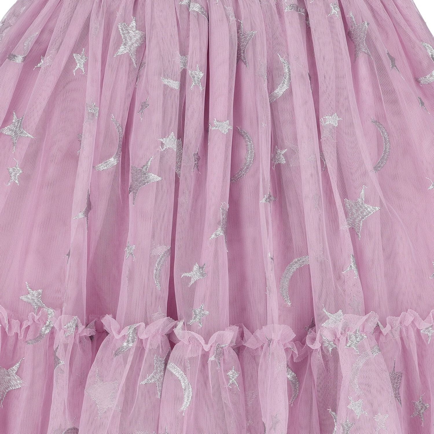 Girls Pink Tulle Stars Skirt, 1, hi-res