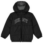 Black Logo Reversible Puffer Jacket, 1, hi-res