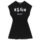 Girls Black Logo Dress, 2, hi-res
