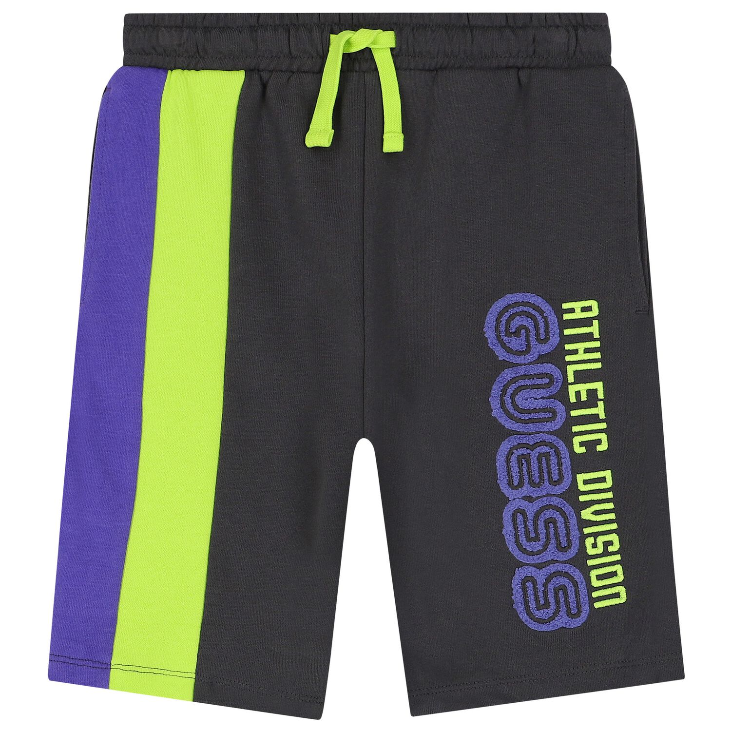 Boys Black Logo Shorts, 2, hi-res
