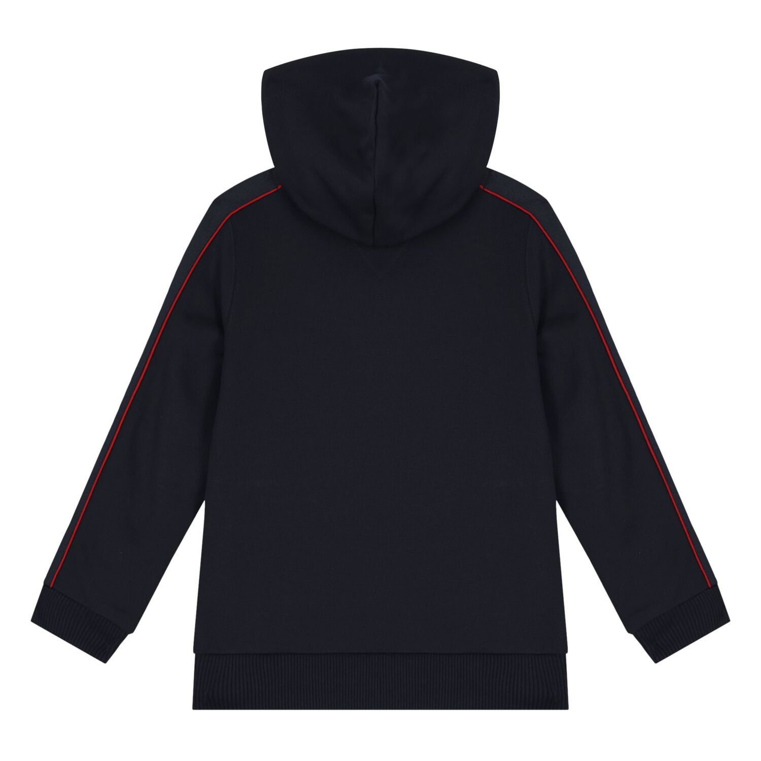 Boys Navy Blue Logo Hooded Top, 1, hi-res
