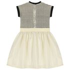 Girls Black & Gold Logo Dress, 2, hi-res