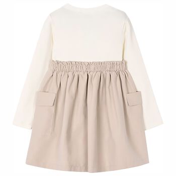 Girls Ivory & Beige Dress