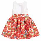 Girls White & Red Poppy Dress, 1, hi-res