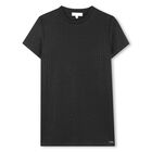 فستان بناتي أسود مرصع بأحجار الراين, 1, hi-res