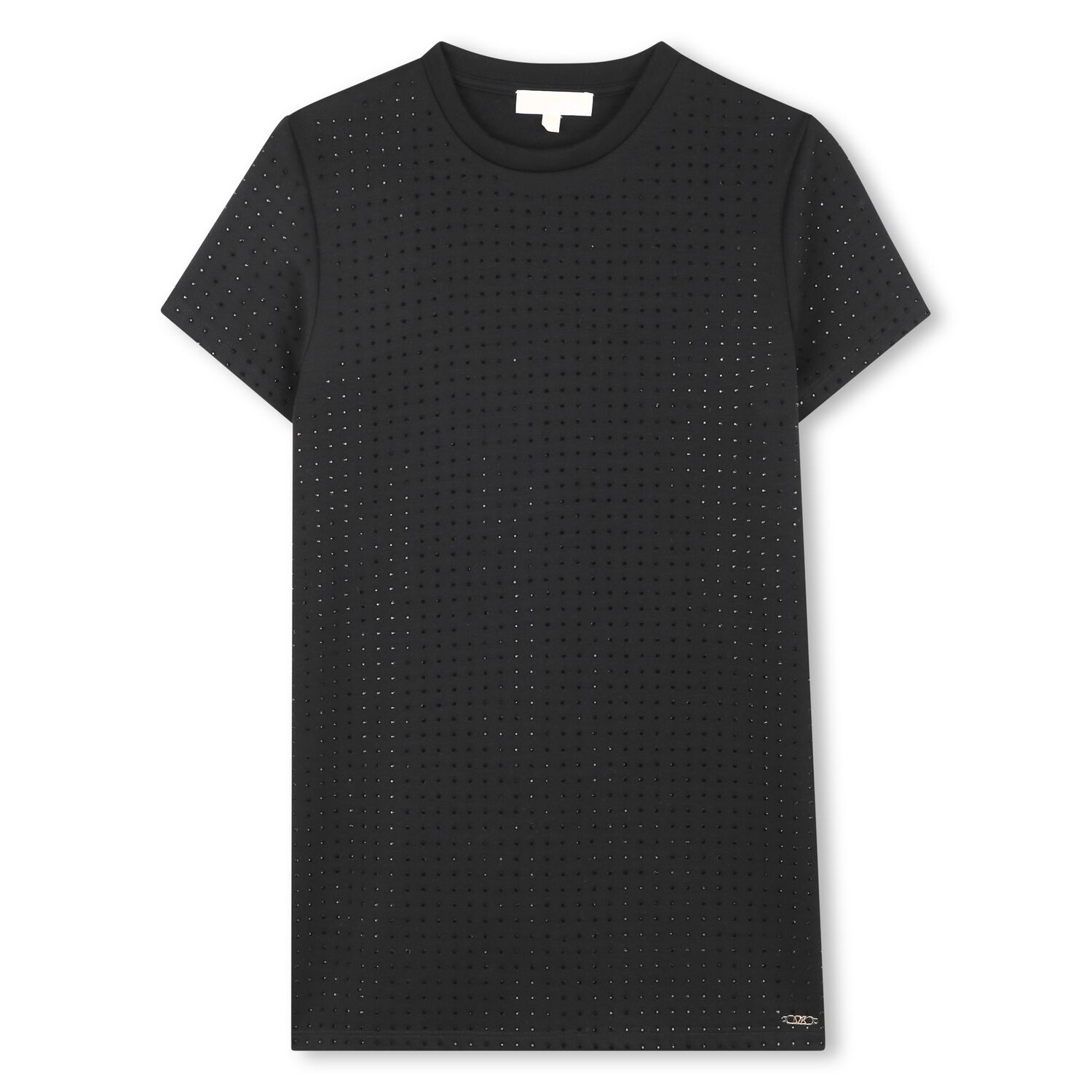 فستان بناتي أسود مرصع بأحجار الراين, 1, hi-res