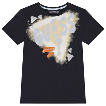 Boys Navy Blue Logo T-Shirt