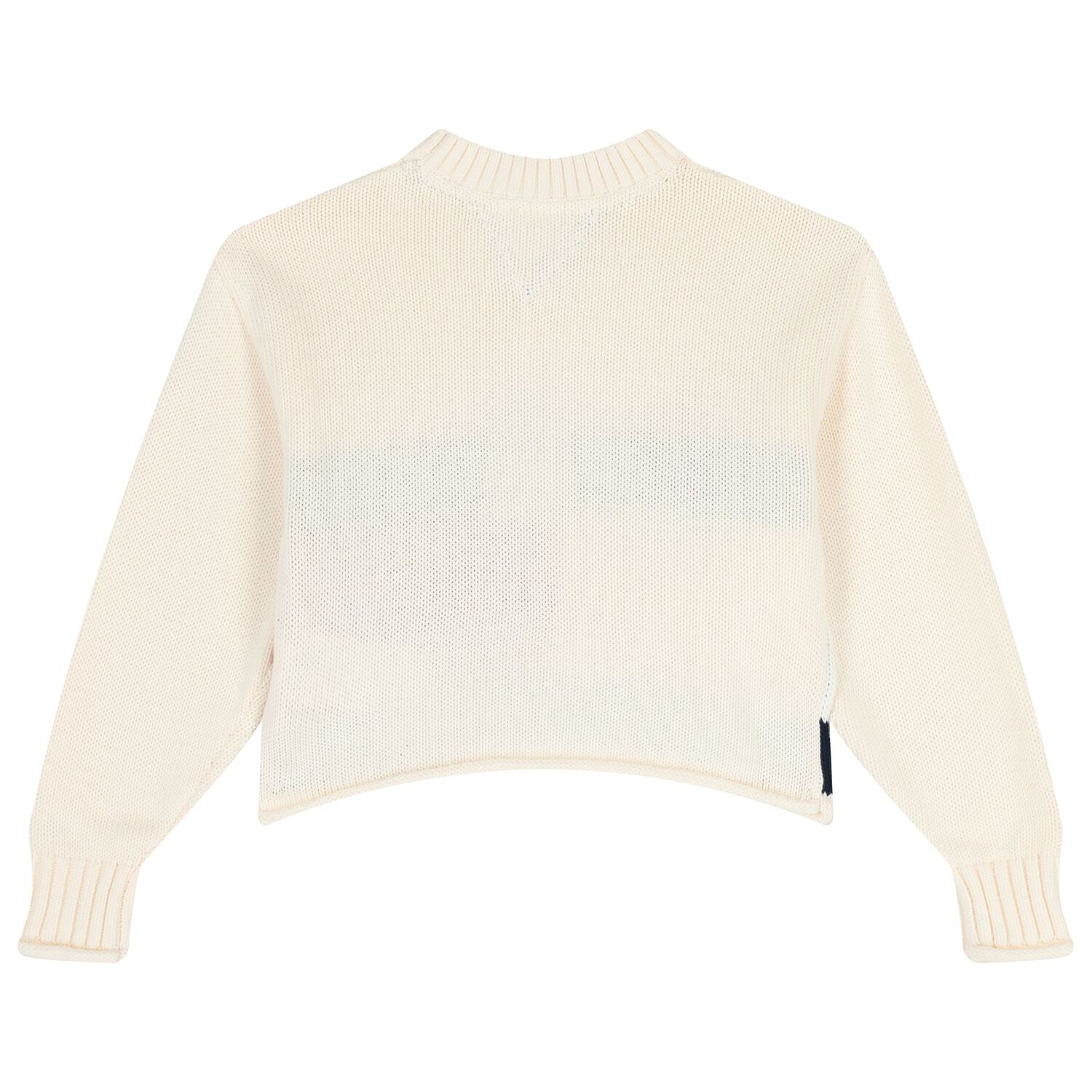 Girls Ivory Logo Knitted Sweater, 2, hi-res