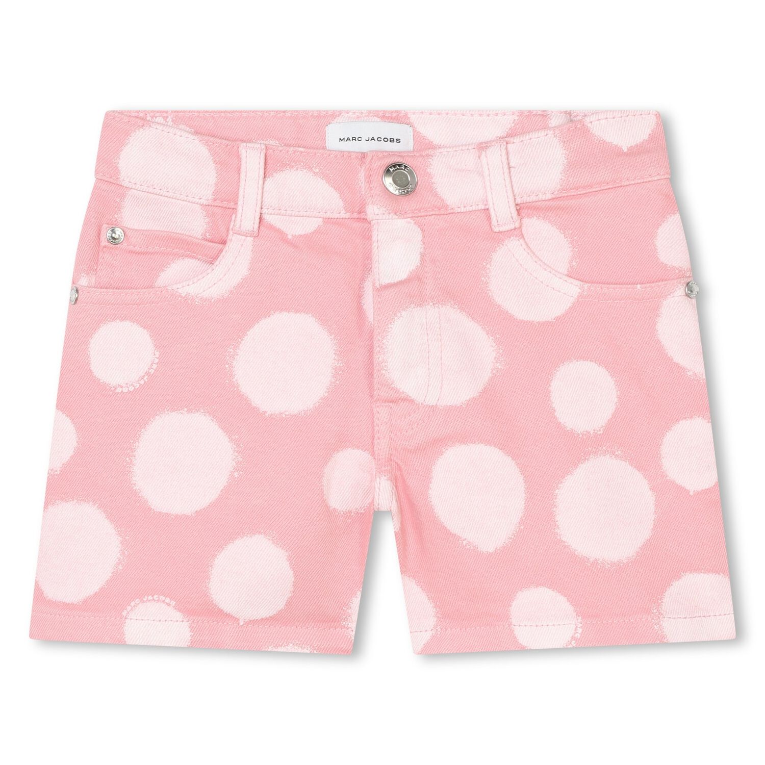 Girls Pink & White Logo Shorts, 1, hi-res