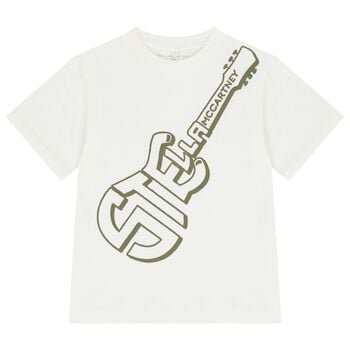 Boys Ivory Guitar Logo T-Shirt             