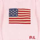Girls Pink Logo Knitted Jumper, 1, hi-res