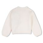 Girls Ivory Embellished Bird Knitted Jumper, 1, hi-res