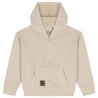 Boys Beige Embroidered Tracksuit, 1, hi-res