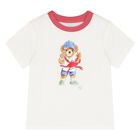 طقم شورت قطني باللون العاجي والأحمر للأولاد , 1, hi-res