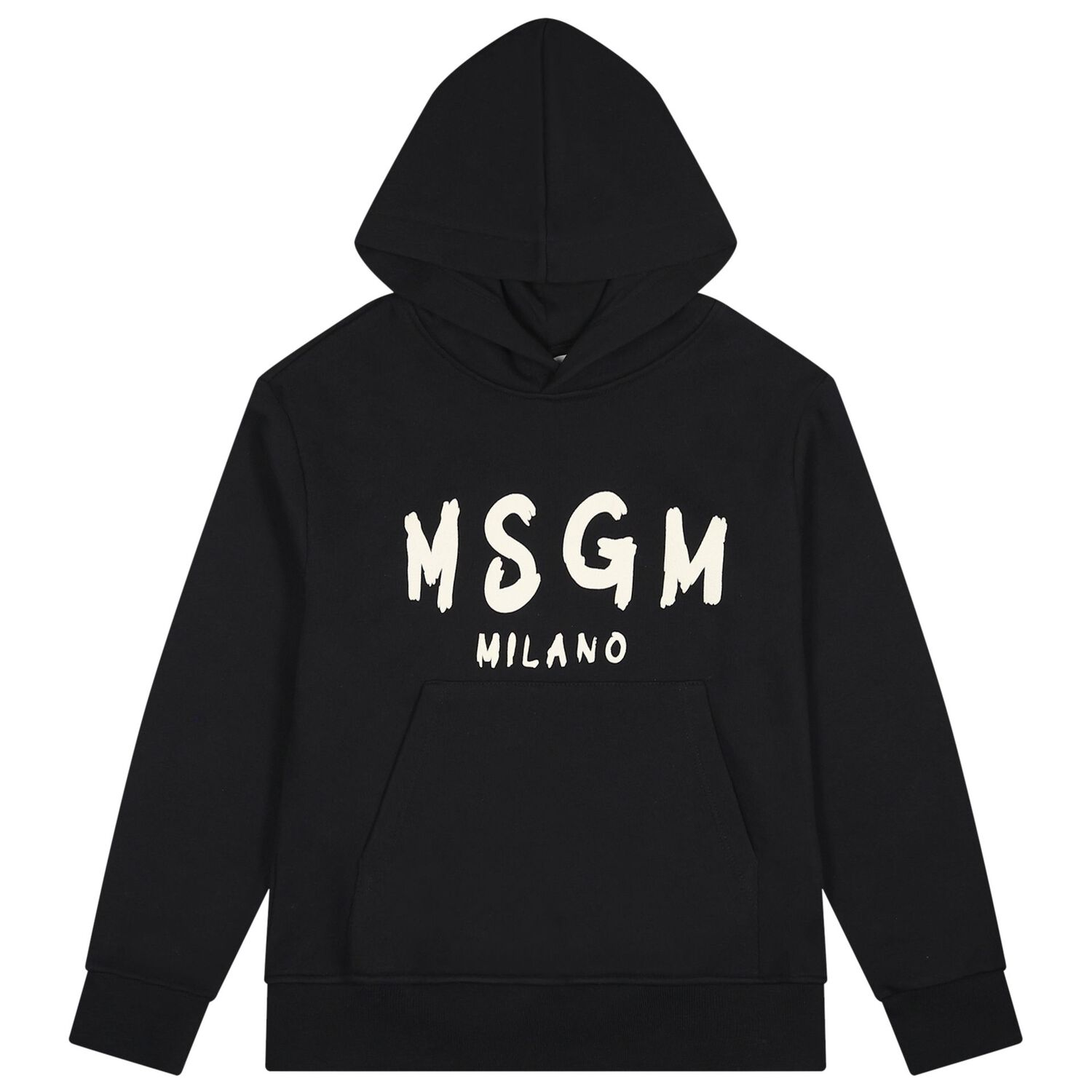 Black & Ivory Logo Hooded Top, 2, hi-res