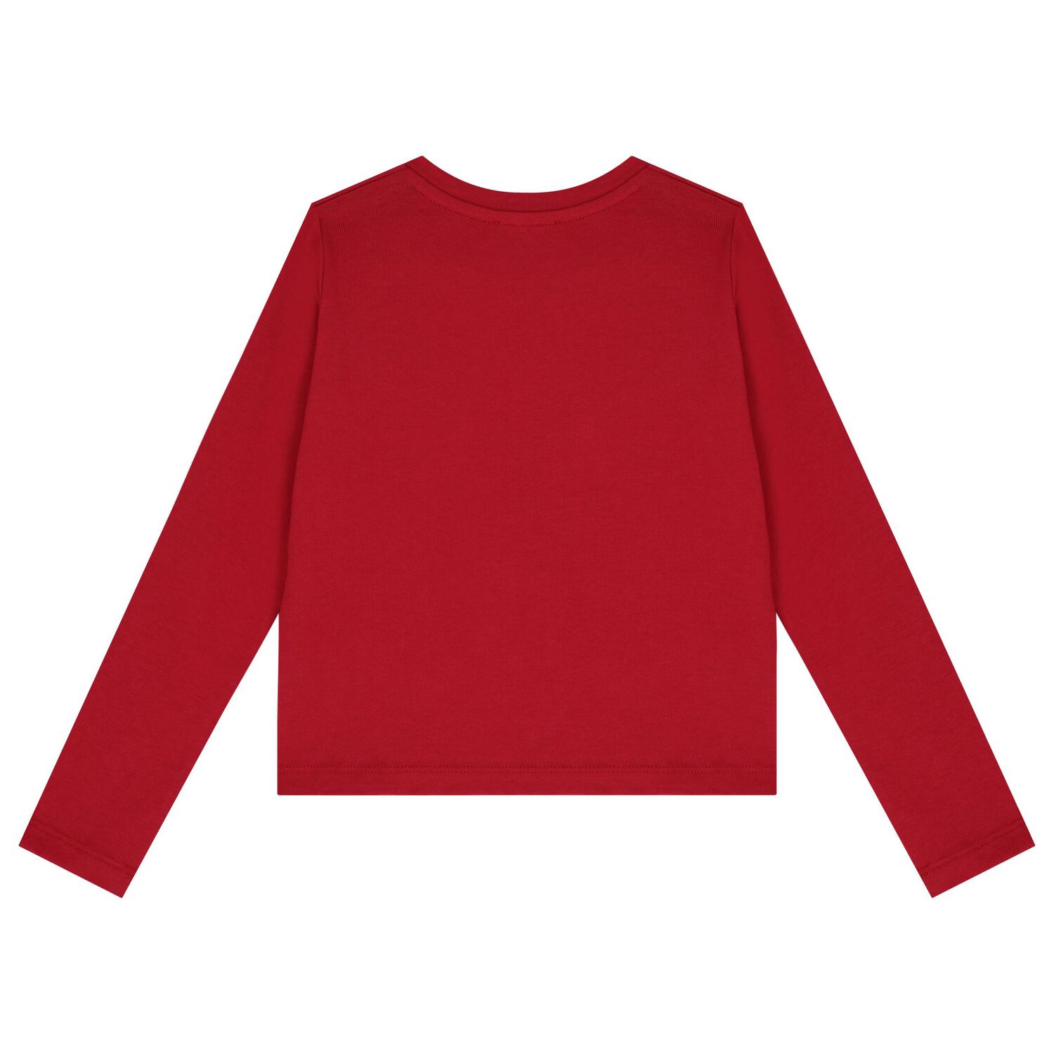 Girls Red Logo Long Sleeve Top, 1, hi-res